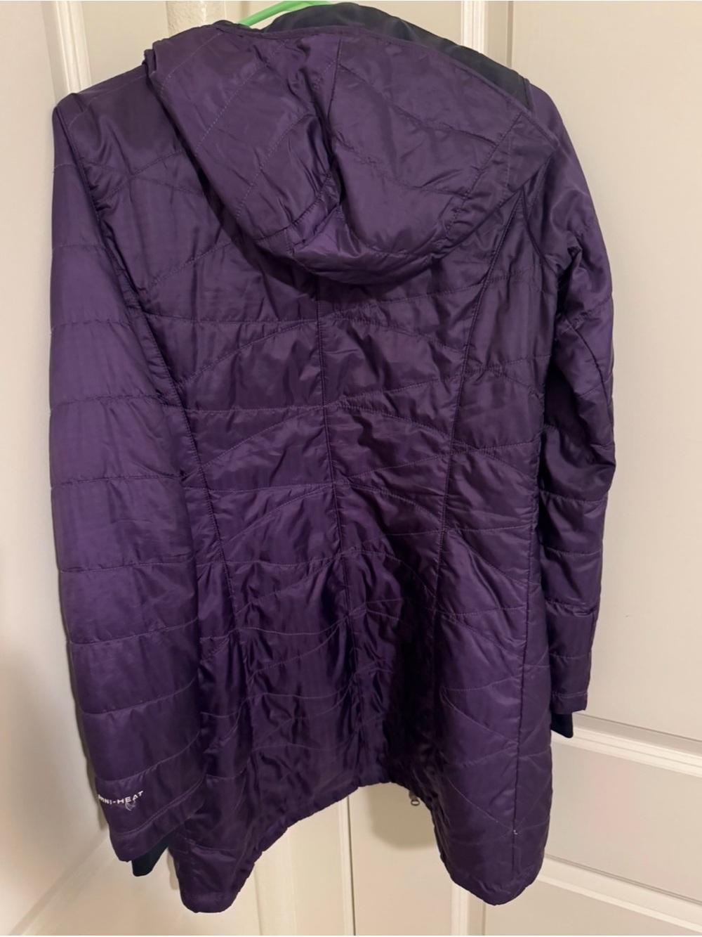 Columbia Women's Purple Hooded Long Puffer Coat - Picture 2 of 6